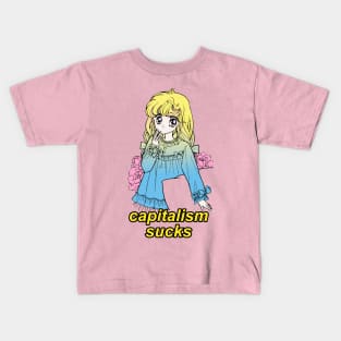 Capitalism Sucks / Kawaii Meme Design Kids T-Shirt